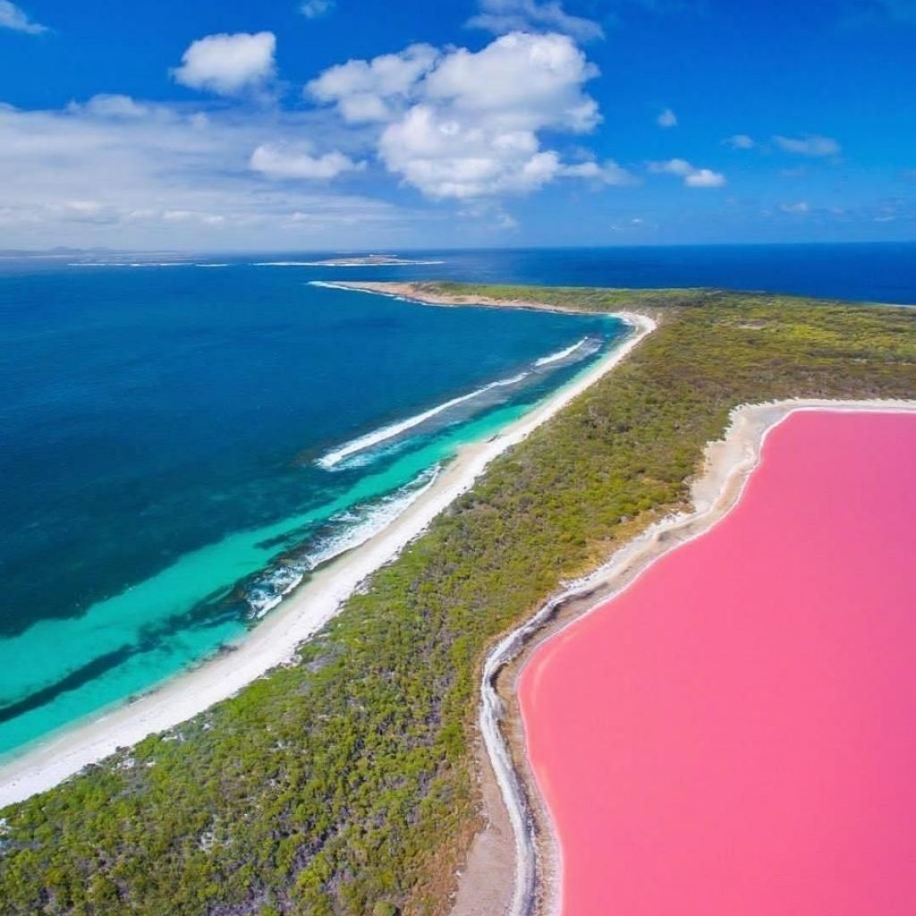 Lago Hillier  lago rosa da Austrália lary di lua